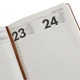 2026 Soft Touch Square A5 Diary Open Close Up